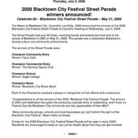 Blacktown City Festival Street Parade Winners, 2008