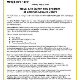 Royal Life Launch New Program at Emerton Leisure Centre, 2008