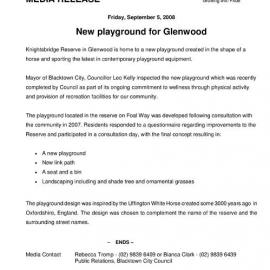 New Playground for Glenwood, 2008