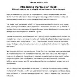 Introducing the 'Sucker Truck', 2008
