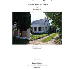 Statement of Heritage Impact, 5 Sarsfield Street, Blacktown, 2022