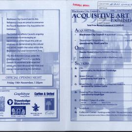 Blacktown City Council's Acquisitive Art Exhibition Entry  Form1999