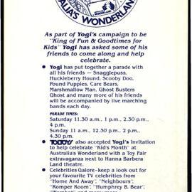 Australia's Wonderland Pamphlet, 1988