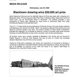 Blacktown Drawing Wins $20,000 Art Prize, 2009