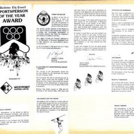 Blacktown City Council Sportsperson of the Year Award, 1982