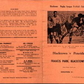 Blacktown Rugby League Football Club v Penrith Match, 1958