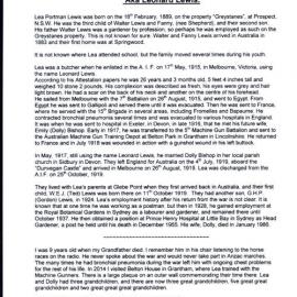 Lea (Leonard) Portman Lewis Biography, 2016