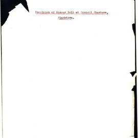 Provision of Honour Roll at Council Chambers, 1941