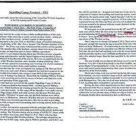 Signalling Camp Prospect, 1913