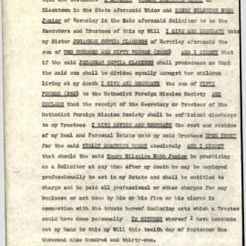 Will and Testament of Elizabeth Fredericka Emert, 1940