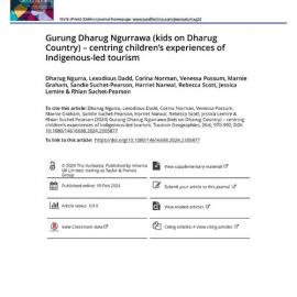 Gurung Dharug Ngurrawa (kids on Dharug Country) - Centring Children's Experiences of Indigenous-led Tourism, 2024