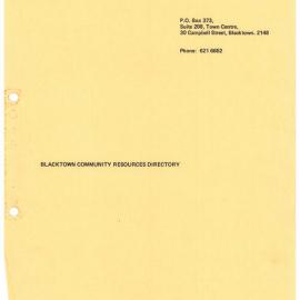 Blacktown Community Resources Directory, 1976
