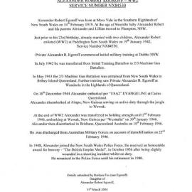 Alexander Robert Egeroff - WW2 Service Number NX84530