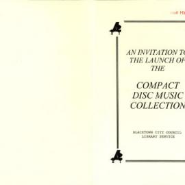 An Invitation to the Launch of the Compact Disc (CD) Music Collection, 1993