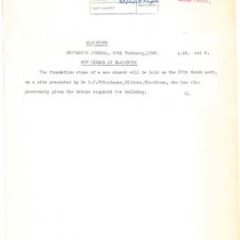 Laying of foundation stone, St Patrick's Catholic Church, Blacktown