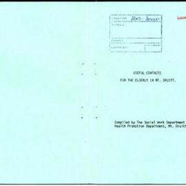 Useful contacts for the elderly in Mount Druitt, c1980s