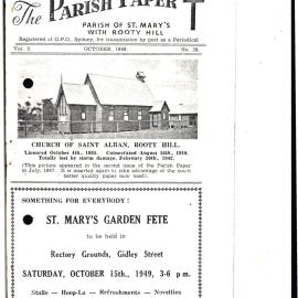 The Parish Paper St Marys Rooty Hill parish, Oct 1949