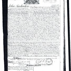 Certificate of Title - John Tarlington, 1901