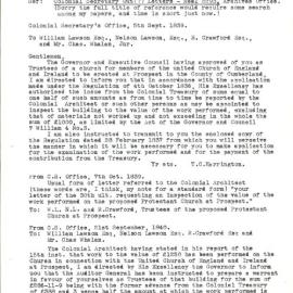 Colonial Secretary letters for St Bartholomew's Church, Prospect, 1839-1840