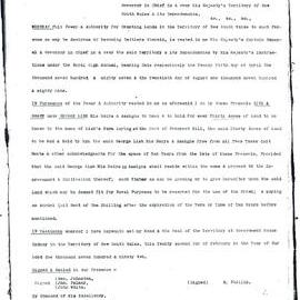 George Lisk land grant, Prospect, 1792