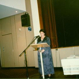 Performer at Croatian literature afternoon, Bowman Hall