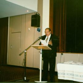 Performer at Croatian literature afternoon, Bowman Hall