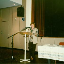 Performer at Croatian literature afternoon, Bowman Hall