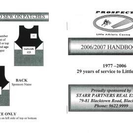 Prospect Little Athletics Centre Handbook, 2006-07