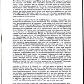 Ross Raynor West biography