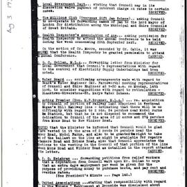 Blacktown Shire Council select minutes, 1933