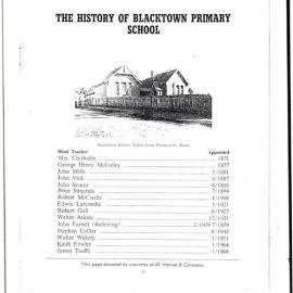 A history of Blacktown Primary school