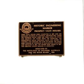 Prospect Valve Houses Historic Engineering Markers, Prospect Reservoir