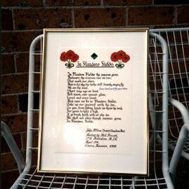 ANZAC Day poem presented to Bill Pincott