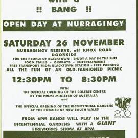 Open Day and fireworks at Nurragingy, 1988