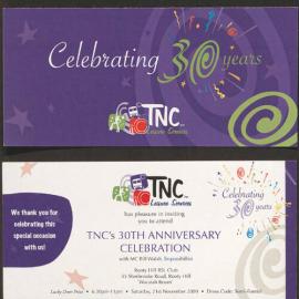 TNC Tuesday Night Club 30th anniversary invite, 2009