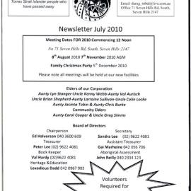 Darug Tribal Aboriginal Corporation newsletter, July 2010
