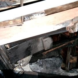 St Bartholomew's fire damaged items in shipping container