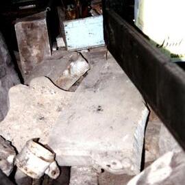 St Bartholomew's fire damaged items in shipping container