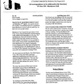 Friends of St Bartholomew's newsletter, No 30, 2013
