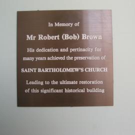 Robert Brown plaque, St Bartholomew's Church