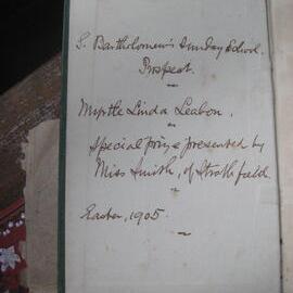 Sunday School book, 1905