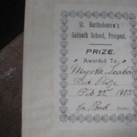 Sunday School book, 1903