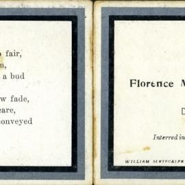 Florence Montgomery Drummond Bell funeral card, 1923