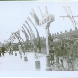 Blacktown station decorations, first electric train, 1955