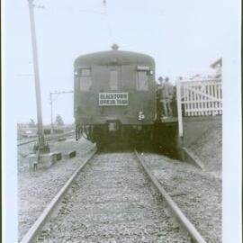 First electric train at Blacktown, 1955