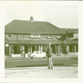 Robin Hood Inn with man, c1960s