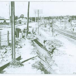 Sunnyholt Road temporary railway crossing, c1950s