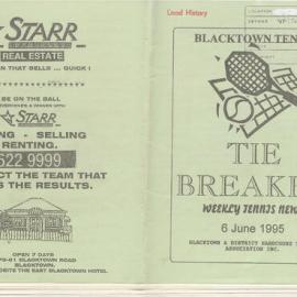 Blacktown Tennis Tie Breaker Newsletter - 6 June 1995