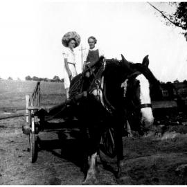 Peggy Gale in Mr George White's dray