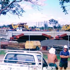 Construction of the rail bridge over the ring road in Blacktown